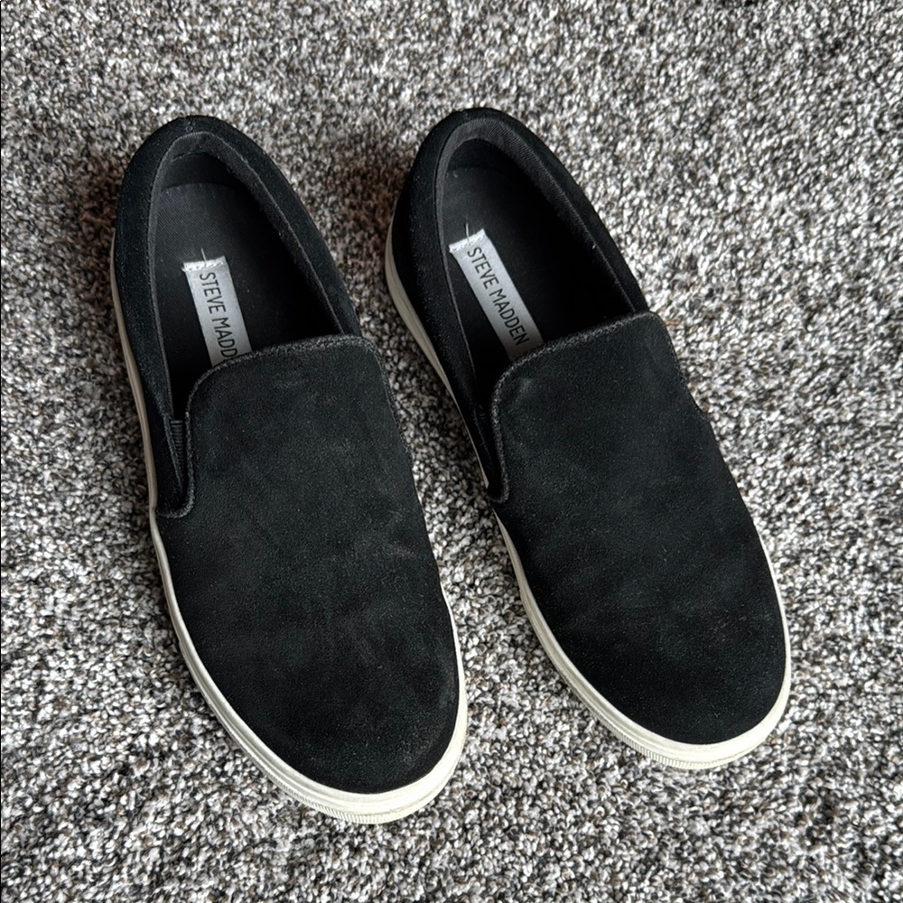 Steve Madden Black Slip-On Shoes